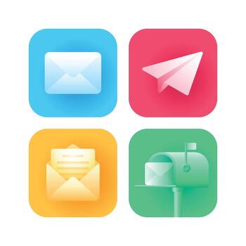 Message and Email Gradient Icon Set vector