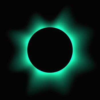 Circle modern illuminate frame with gradient. Green round neon banner isolated on black background. illustration vector