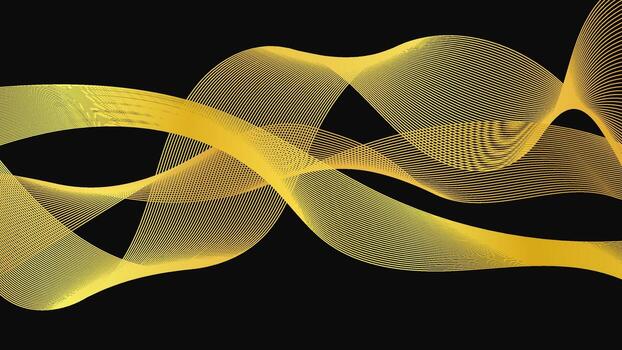 Abstract backdrop with luxury golden waves on dark background. Modern background, wave design. vector