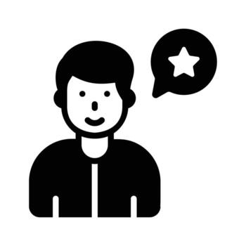 un glifo icono demostración revisión clasificación para evento vector