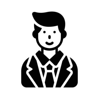 un sólido estilo icono demostración profesional evento gerente vector