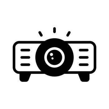 A solid style icon depicting digital event projector. vector