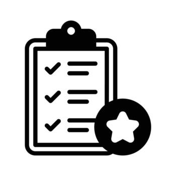 Visually appealing glyph icon of event checklist. vector