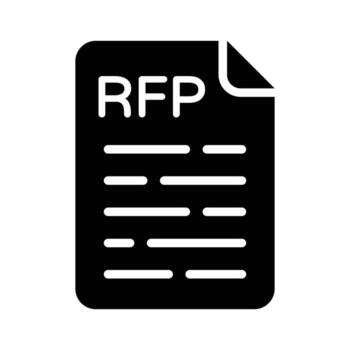 A solid style icon showing ref event proposal vector