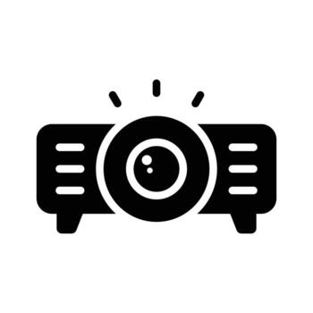 A solid style icon depicting digital event projector vector
