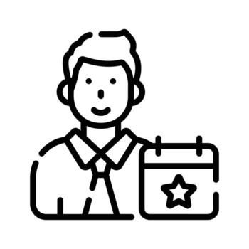 A linear icon denoting professional event manager vector