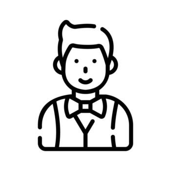 un lineal estilo icono demostración individual evento invitado vector