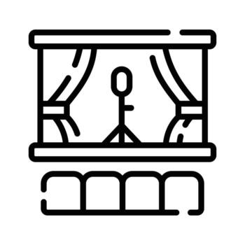 un lineal icono demostración decorado evento actuación etapa vector