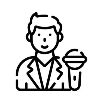 un lineal icono demostración cantante ejecutando a evento vector