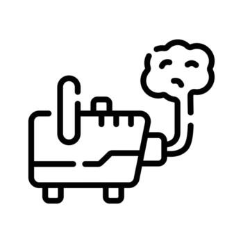 A captivating linear icon of fog machine vector