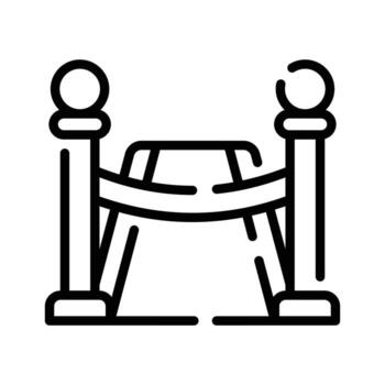 An amazing icon showing red carpet in linear style vector