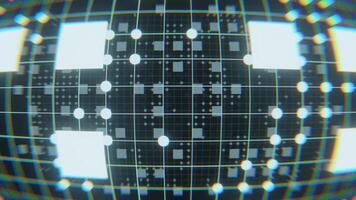 futuristico digitale griglia ciclo continuo. scifi dati Rete animazione. 4k video