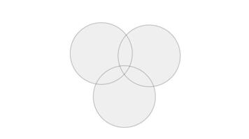överlappande grå cirklar roterande 2d tecknad serie objekt animation. relationer, jämförelser, korsande runda former. venn diagram arrangemang animerad platt färgrik Artikel 4k isolerat på vit video