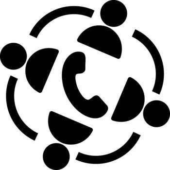 Dynamic Group Call and Team Network Icon vector