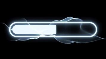 uturistisk neon läser in bar med lysande eterisk vågor, sömlös slinga för ui, teknik, och strömning överlägg. video