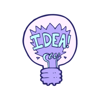 en ljus Glödlampa med de ord aning på den png