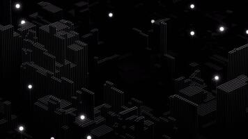Digital Horizont abstrakt Technik Gitter mit glühend Knoten Schleife animiert Hintergrund video