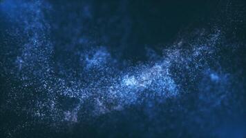 raggiante blu particelle astratto sfondo con atmosferico bokeh leggero e superficiale profondità di campo. Questo etereo movimento sfondo animazione è pieno HD e ciclo. video