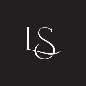 letter ls simple linked overlapping curves logo vector