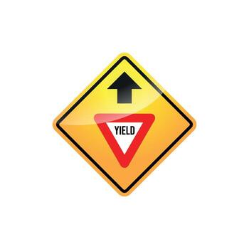 W3-2 Yield Ahead sign vector
