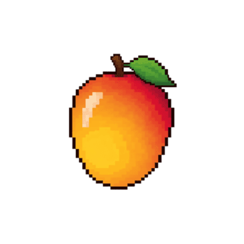 pixelizada pêssego ilustração com vibrante gradiente em a isolado transparente configuração criando uma png