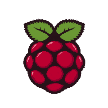 pixelado frambuesa ilustración en un transparente campo para tecnología proyectos y abierto fuente png