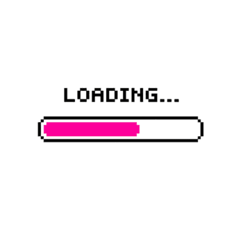 futurista pixelizada Carregando Barra seqüência animação simbolizando digital progresso em transparente png