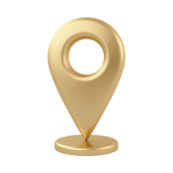 dourado localização PIN ponteiro símbolo em uma transparente isolar fundo para navegação mapas png