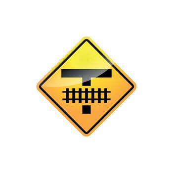 W10-11 Railroad Crossing Storage Space sign. This sign is used to alert drivers to limited storage space between a railroad crossing and a nearby highway intersection vector