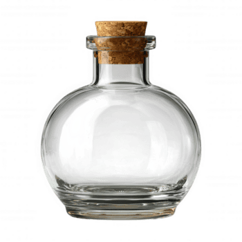 volta vidro garrafa com cortiça rolha, perfeito para limpar \ limpo embalagem e armazenar. isto elegante Projeto acrescenta toque do sofisticação para qualquer contexto, fazer isto ideal para vários usa png