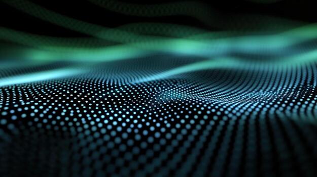 Abstract teal data wave digital background tech presentation photo