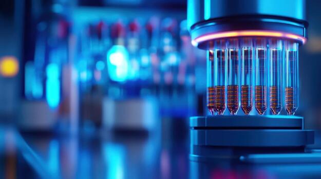 Lab machine testing samples blurred background photo