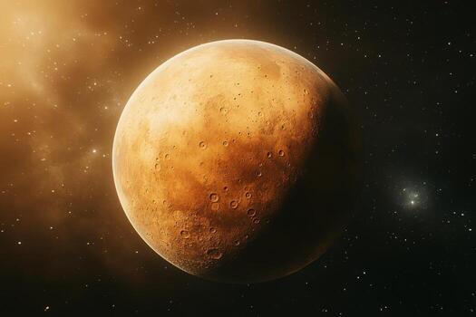 An artist's rendering of the planet mars photo