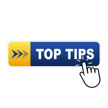 Best Tips Click button with hand cursor. illustration vector