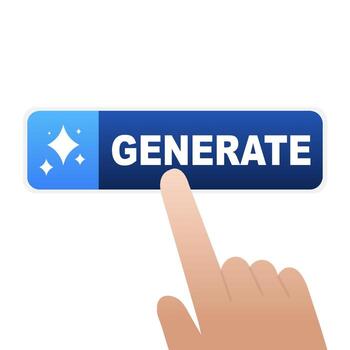 Generate button by pressing with finger. illustration vector