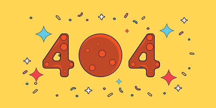 cartoon 404 web error page illustration, suitable for website background, app maintenance screens, and online downtime notifications. vector