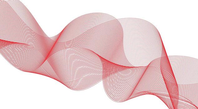 Blend Curved Wavy Lines Red Color Design Background Abstract Illustration vector