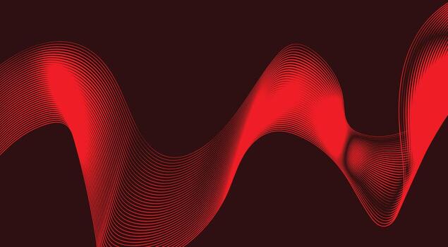 Blend Curved Wavy Lines Background Red Design Abstract Illustration vector