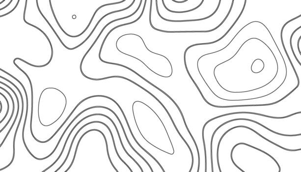 Abstract Topographic Map with Outline Contour Lines vector