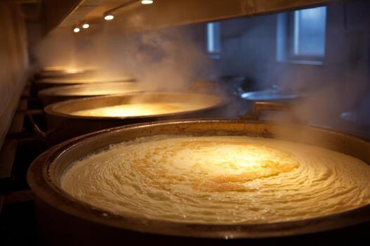 A line of pots with food in them photo