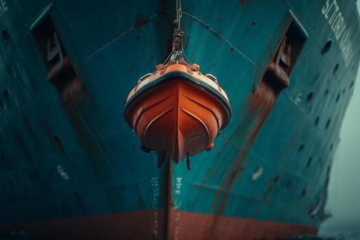A close up of the bow of a ship photo