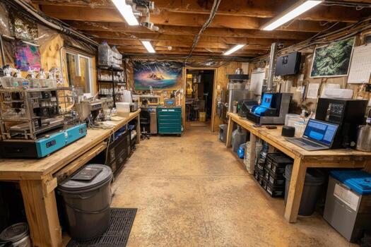 A room with lots of computers and other equipment photo