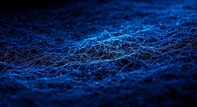 Digital Network Data Visualization with Blue Lines and Points in Abstract Futuristic Style photo