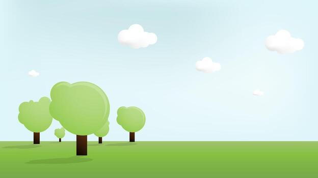 3D Nature Background with Hills and Trees vector