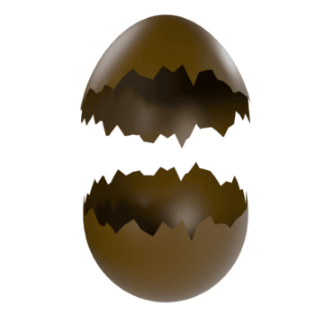 3d rendere rotto cioccolato uovo guscio, Diviso in Due metà con frastagliato bordi, Perfetto per Pasqua, dolce, o a tema dolciario design. png