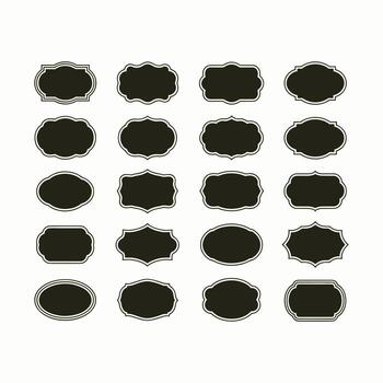 Blank Vintage Labels and Frames Collection Retro Badge Shapes, Name Tags, Stickers, and Signs for Design, Branding, and Packaging Projects. vector