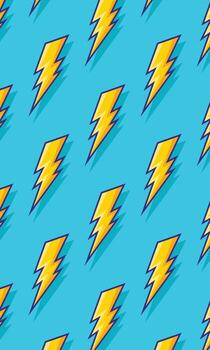 Cartoon lightning pattern design with blue background vector