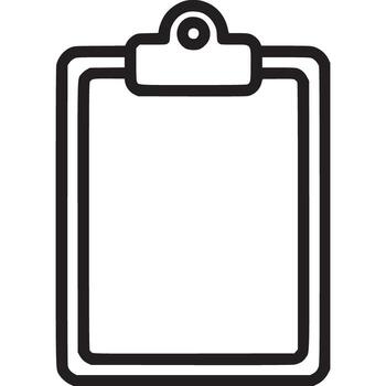 Clipboard icon isolated on white background representing document, paper, and task management for business, education, and technology applications in web design vector