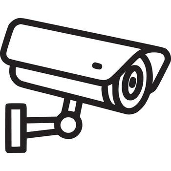 Security camera isolated on white background for cctv surveillance, monitoring, and protection of home, business, and property with motion detection and night vision vector