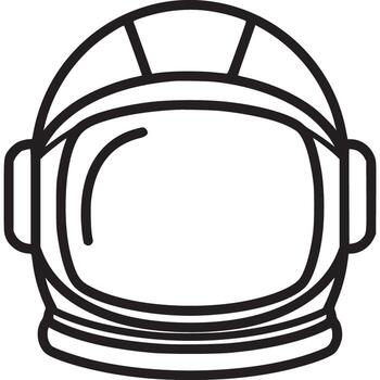 Astronaut helmet isolated on white background, a symbol of space exploration, science, and the quest to unravel the mysteries of the universe, inviting viewers to embark on cosmic journeys vector